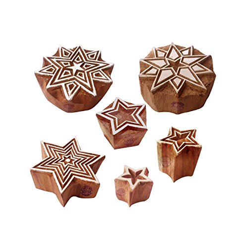 Royal Kraft Stoff Holz Stempel Orientalisch Star Runden Muster Druck Blöcke (Set von 6) von Royal Kraft