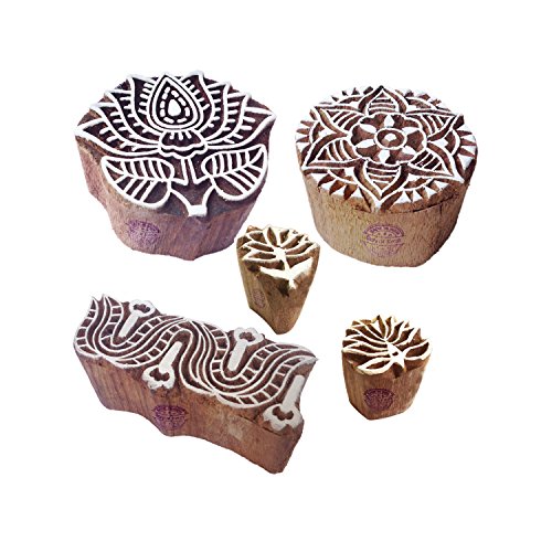 Tätowierung Drucken Stempel Indisch Baum Vogels Gestalten Holzblöcke (Set von 5) von Royal Kraft