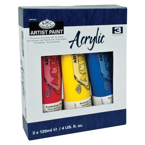 Royal Langnickel 120-ml-Acrylfarben von Royal und Langnickel ACR120-12 Green Red Violet White Yellow 0.5 Liters von Royal & Langnickel