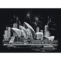 Kratzbild "Sydney Opera House" von Silber