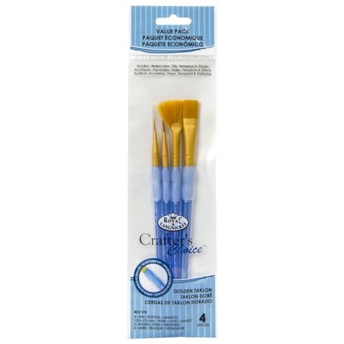 Royal Brush: 4-teiliges goldenes Taklon-Pinsel-Set von Royal & Langnickel