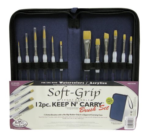 Royal Langnickel RSET-KCSG - Keep n' Carry, Soft Grip, Künstler Pinsel Set im Mäppchen mit Reisverschluss, gold Royal Langnickel RSET-KCSG - Keep n' Carry, Soft Grip, Künstler Pinsel Set im Mäppchen mit Reisverschluss, gold von Royal & Langnickel