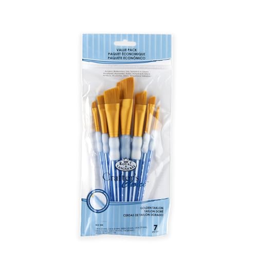 Royal & Langnickel RCC 304 - Crafters Choice, Golden Taklon 7-teiliges Pinsel Set, schräg Royal & Langnickel RCC 304 - Crafters Choice, Golden Taklon 7-teiliges Pinsel Set, schräg von Royal & Langnickel