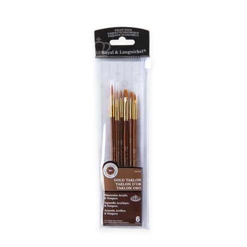 Royal & Langnickel RSET-9164 - Gold Taklon 6-teiliges Flach und Rundpinsel Set Royal & Langnickel RSET-9164 - Gold Taklon 6-teiliges Flach und Rundpinsel Set von Royal & Langnickel