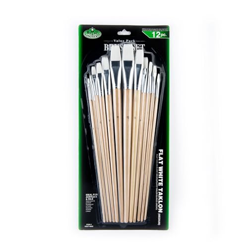 Royal & Langnickel RSET-9605 - White Taklon 12-teiliges Flachpinsel Set mit langem Griff Royal & Langnickel RSET-9605 - White Taklon 12-teiliges Flachpinsel Set mit langem Griff von Royal & Langnickel