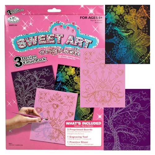 Royal & Langnickel SART-104 - Sweet Art, Engraving/Kratzbilder, 3-er Pack von Royal & Langnickel