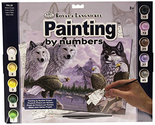 Royal & Langnickel Malen nach Zahlen, Motiv: Wölfe, vorgedruckt, 28 x 38 cm von Royal & Langnickel