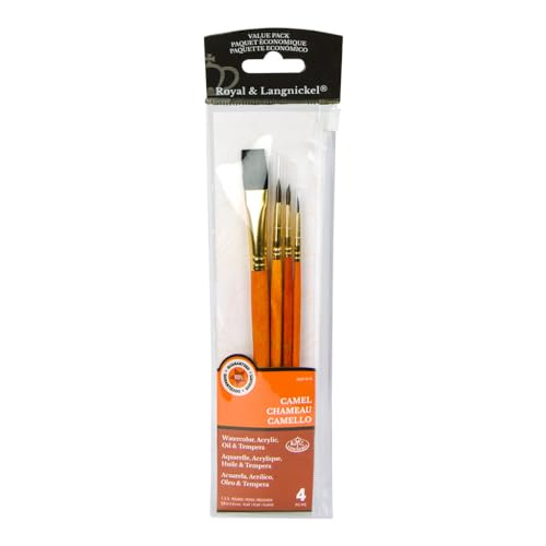 Royal and Langnickel Zip N' Close 4-teiliges Pinsel-Set, Kamel, rund, 1,9 cm, 5 cm, flach, 1,6 cm Royal and Langnickel Zip N' Close 4-teiliges Pinsel-Set, Kamel, rund, 1,9 cm, 5 cm, flach, 1,6 cm von Royal & Langnickel