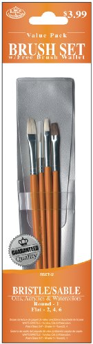 Royal and Langnickel Zip N' Close 4-teiliges Pinselset Borstenflats 2, 4. Camel Round 1, Flat 6 Royal and Langnickel Zip N' Close 4-teiliges Pinselset Borstenflats 2, 4. Camel Round 1, Flat 6 von Royal & Langnickel