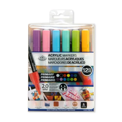 Royal & Langnickel Künstlermarker, Acrylfarbe, 2 mm, wendbare Spitze, Primärfarben, 12 Stück Royal & Langnickel Künstlermarker, Acrylfarbe, 2 mm, wendbare Spitze, Primärfarben, 12 Stück von Royal & Langnickel
