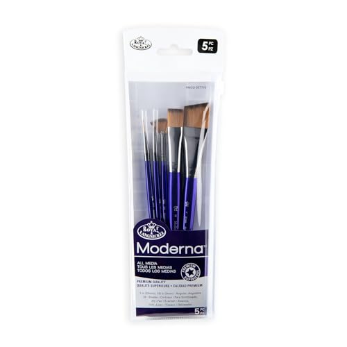 Royal & Langnickel Moderna, 5-teiliges Winkelpinsel-Set für alle Malmedien, inkl. Pinsel, Strich-, Winkel-, Fächer- und Spotter-Pinsel, Violett Royal & Langnickel Moderna, 5-teiliges Winkelpinsel-Set für alle Malmedien, inkl. Pinsel, Strich-, Winkel-, Fächer- und Spotter-Pinsel, Violett von Royal & Langnickel