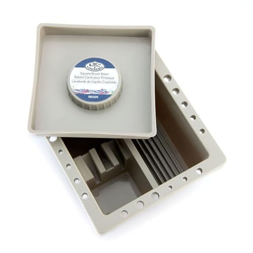 Royal & Langnickel - Rechteckiges Pinselbecken, Weiß, Braun, Simplistisch, 6.5" x 6.5" x 3.5", Platz für 22 Pinsel, 2 Wasserreinigungsbereiche, 3 Pinselablagen, Kunststoff, 0.22 kg Royal & Langnickel - Rechteckiges Pinselbecken, Weiß, Braun, Simplistisch, 6.5" x 6.5" x 3.5", Platz für 22 Pinsel, 2 Wasserreinigungsbereiche, 3 Pinselablagen, Kunststoff, 0.22 kg von Royal & Langnickel