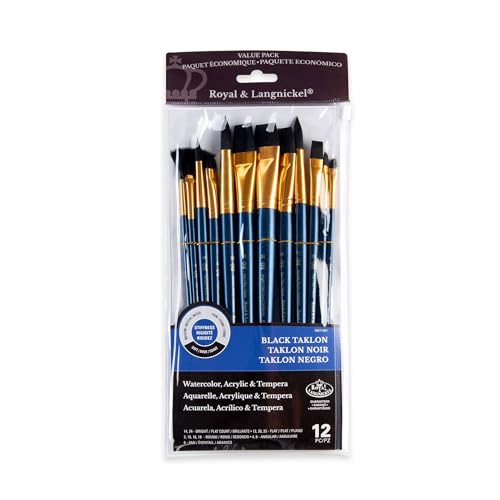 Royal & Langnickel RSET-9301 - Soft Black Taklon 12-teiliges Pinsel Set gemischt Royal & Langnickel RSET-9301 - Soft Black Taklon 12-teiliges Pinsel Set gemischt von Royal & Langnickel