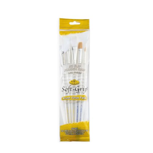 Royal & Langnickel SG-501 - Soft Grip mit langem Griff - 5-teiliges Pinsel Set gemischt / weißes und goldenes Taklon Royal & Langnickel SG-501 - Soft Grip mit langem Griff - 5-teiliges Pinsel Set gemischt / weißes und goldenes Taklon von Royal & Langnickel