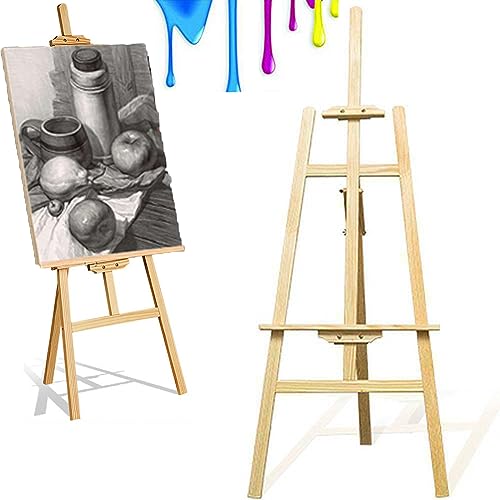 150cm Holz Staffelei für Kunstmalerei und Außenwerbung, Leinwand Ständer Artwelt Staffele Dreibeinige Staffelei Verstellbare Holzstaffelei für Hochzeit, Events, Kunstmalerei, Ausstellung, Außenwerbung von Royalswill