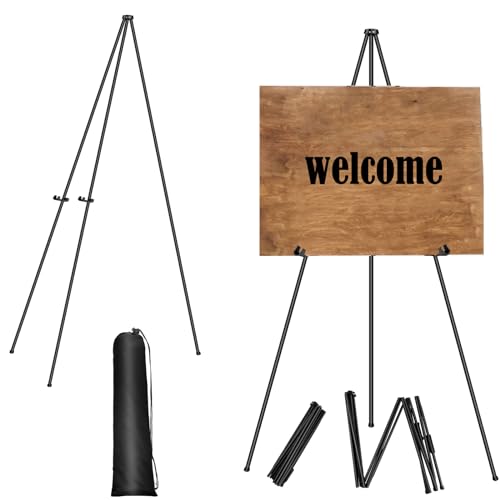Ständer für Hochzeitsschilder und Poster, 160 cm, tragbare Künstler-Staffelei, Metall, schwarz, zum Aufstellen, einziehbar, verstellbar, einfach zu falten Ständer für Hochzeitsschilder und Poster, 160 cm, tragbare Künstler-Staffelei, Metall, schwarz, zum Aufstellen, einziehbar, verstellbar, einfach zu falten von Royalswill