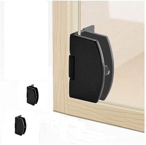 Rahmenlose Glastürscharniere, Duschtürscharnier, 【2 Stück】 (Schwarz) Schrank-Glastürscharnier, Badezimmer-Clip, rahmenlose Glastür, Schrank, Vitrine, Schrank-Clip, 90-Grad-Scharnier ( Color : Black ) von RoyamS