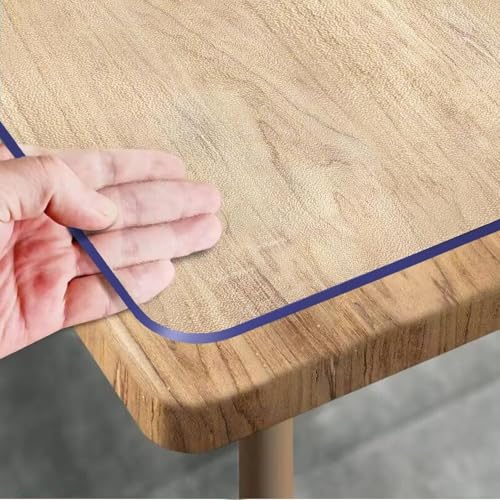 Royhom Tischfolie Transparent, Durchsichtige Tischdecke 70x110 cm, Glasklar Folie Tischschutz Wasserdicht PVC Tischauflage Transparent, Blasenfrei, Nicht Glänzt, Mattiert Klare von Royhom