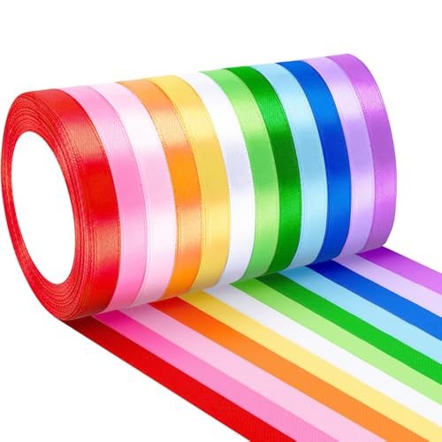 Roysmart 12 Farben Satinband Bänder, Geschenkband Schleifenband Stoffband Dekoband für Geschenkverpackung, Kunsthandwerk, Haarschleifen, Blumenstrauß, Dekoration Roysmart 12 Farben Satinband Bänder, Geschenkband Schleifenband Stoffband Dekoband für Geschenkverpackung, Kunsthandwerk, Haarschleifen, Blumenstrauß, Dekoration von Roysmart