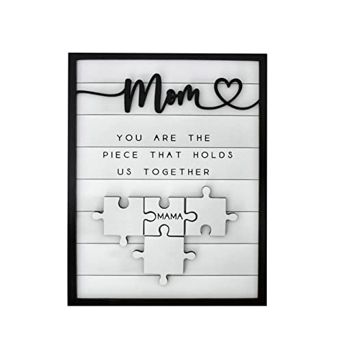 Custom Mothers Day Puzzle Sign Mom You Are The Piece That Holds Us Together Muttertagsgeschenk Personalisiertes Geschenk für Mama Shelf Sitter Schreibtisch Kinderzimmer von Rpporm