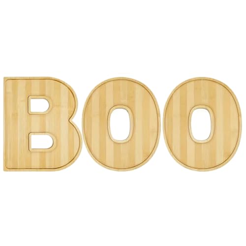 BOO Briefablage Bauernhausstil Appeal 1 Set Holz Halloween Platte Gruselige Snacktablett Multi Use Funktionalität für Süßigkeiten Cupcakes Snacks und Obst von Rproonay