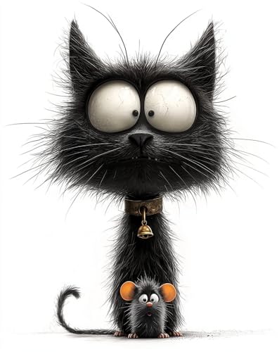 14Ct Kreuzstich Stickpackungen Vorgedruckt Set Erwachsene,Süße Schwarze Katze Mit Großen Augen 40X50Cm Stickvorlagen Stickbilder Vorgedruckt Kreuzstich Stickpackung Sticken Stickbild Set Für von Rqwybcaxn
