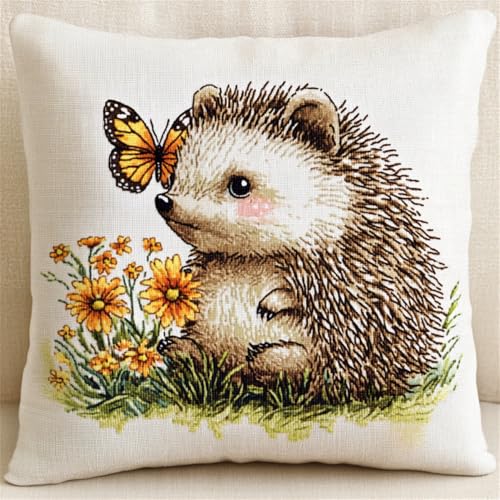 Knüpfhaken-Kits, DIY-Kissenbezug, Bären- und Schmetterlings-Sofa-Kissenbezug, Stickerei-Bastelset für Erwachsene und Anfänger, Muster, bedruckte Leinwand, Kreativität, Häkelgeschenk, 43,2 x 43,2 cm Knüpfhaken-Kits, DIY-Kissenbezug, Bären- und Schmetterlings-Sofa-Kissenbezug, Stickerei-Bastelset für Erwachsene und Anfänger, Muster, bedruckte Leinwand, Kreativität, Häkelgeschenk, 43,2 x 43,2 cm von Rqwybcaxn