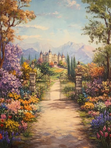 Rqwybcaxn 14Ct Gestempelte Kreuzstich-Sets, Diy Cross Stitch Stickpackung Craft Weg Zur Kirche Handarbeiten Vorgedruckter Stickerei-Starter-Kit Für Anfänger(40X50Cm) von Rqwybcaxn