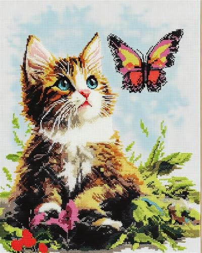 Rqwybcaxn 14Ct Kreuzstich Stickpackungen Erwachsene, Katze Und Schmetterling Stickvorlagen Vorgedruckt Kreuzstich Stickpackung Zum Sticken Starter Set Für Erwachsene Kinder Anfänger,40X50Cm Rqwybcaxn 14Ct Kreuzstich Stickpackungen Erwachsene, Katze Und Schmetterling Stickvorlagen Vorgedruckt Kreuzstich Stickpackung Zum Sticken Starter Set Für Erwachsene Kinder Anfänger,40X50Cm von Rqwybcaxn