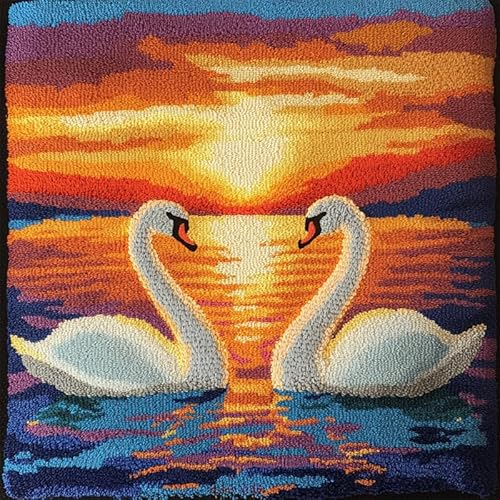 Rqwybcaxn Cross Stitch Cushion Kreuzstichkissen Stickkissen inklusive Material,45x45cm Stickpackung Stickset Kreuzstich Kissen zum Basteln Stickkissen,Schwan Rqwybcaxn Cross Stitch Cushion Kreuzstichkissen Stickkissen inklusive Material,45x45cm Stickpackung Stickset Kreuzstich Kissen zum Basteln Stickkissen,Schwan von Rqwybcaxn