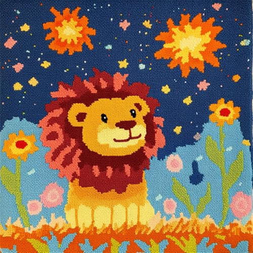Rqwybcaxn Diy Knüpfkissen Zum Selber Knüpfen Eichhörnchen Schaut In Den Himmel Knüpfhaken-Sets Fantasietiere Diy Haken Gestrickter Bestickter Teppich Kissen Stickerei Knüpfhaken Teppich Set 43X43Cm von Rqwybcaxn
