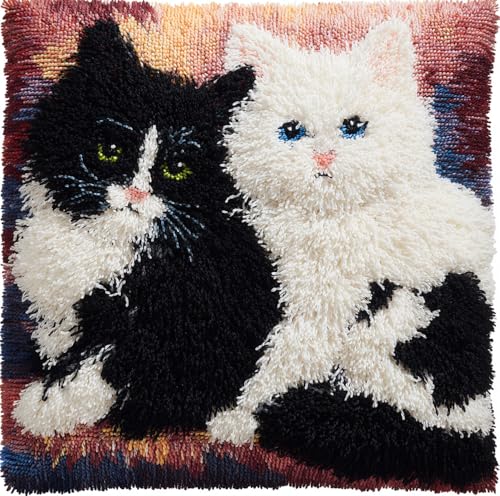 Rqwybcaxn Diy Knüpfkissen Zum Selber Knüpfen Weiße Und Schwarze Katze Knüpfhaken-Sets,Cartoon-Tiere,3D-Kissen,Materialien,Paketbezug,Knüpfhaken-Set,Kissen-Stickerei-Set,Bastel-Heimdekoration 43X43Cm Rqwybcaxn Diy Knüpfkissen Zum Selber Knüpfen Weiße Und Schwarze Katze Knüpfhaken-Sets,Cartoon-Tiere,3D-Kissen,Materialien,Paketbezug,Knüpfhaken-Set,Kissen-Stickerei-Set,Bastel-Heimdekoration 43X43Cm von Rqwybcaxn