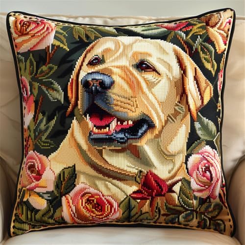 Rqwybcaxn Knüpfhaken Kissen Kits Für Kinder Oder Anfänger Erwachsene,Labrador Und Rose,Knüpfteppich Zum Selber Knüpf-Sets Kissenbezug Teppich Stickerei Set Diy Latch Hook Cushion Rqwybcaxn Knüpfhaken Kissen Kits Für Kinder Oder Anfänger Erwachsene,Labrador Und Rose,Knüpfteppich Zum Selber Knüpf-Sets Kissenbezug Teppich Stickerei Set Diy Latch Hook Cushion von Rqwybcaxn