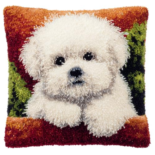 Rqwybcaxn Knüpfkissen Set Weißer Bichon Frisé-Hund Knüpfkissen Set Für Anfänger Erwachsene Oder Kinder Zum Selber Knüpfen,Diy Knüpfteppich Knüpfpackung,43X43Cm Rqwybcaxn Knüpfkissen Set Weißer Bichon Frisé-Hund Knüpfkissen Set Für Anfänger Erwachsene Oder Kinder Zum Selber Knüpfen,Diy Knüpfteppich Knüpfpackung,43X43Cm von Rqwybcaxn