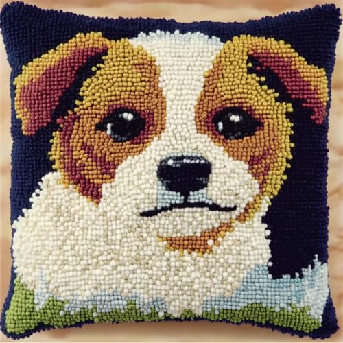 Rqwybcaxn Knüpfkissen Zum Selber Knüpfen,Jack Russell Terrierriegel,Knüpfen Set Handgemachte Geschenke Knüpfteppich Für Kinder Und Erwachsene Knüpfset,43X43Cm von Rqwybcaxn