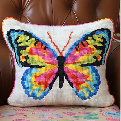 Rqwybcaxn Knüpfkissen Zum Selber Knüpfen Knüpfhaken-Sets Cartoon-Schmetterling 3D-Kissen,Materialpaket,Bezug,Knüpfhaken-Set,Kissen-Stickset,Bastel- Und Heimdekoration 43X43Cm Rqwybcaxn Knüpfkissen Zum Selber Knüpfen Knüpfhaken-Sets Cartoon-Schmetterling 3D-Kissen,Materialpaket,Bezug,Knüpfhaken-Set,Kissen-Stickset,Bastel- Und Heimdekoration 43X43Cm von Rqwybcaxn