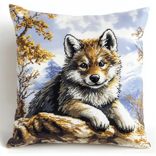 Rqwybcaxn Knüpfteppich Zum Selber Knüpf-Sets Mit Kissen Knüpfen,Liegender Kleiner Wolf,Set 43X43Cm Kissenbezug-Set Für Erwachsene Und Kinder Latch Hook Kit Heimaccessoire Rqwybcaxn Knüpfteppich Zum Selber Knüpf-Sets Mit Kissen Knüpfen,Liegender Kleiner Wolf,Set 43X43Cm Kissenbezug-Set Für Erwachsene Und Kinder Latch Hook Kit Heimaccessoire von Rqwybcaxn