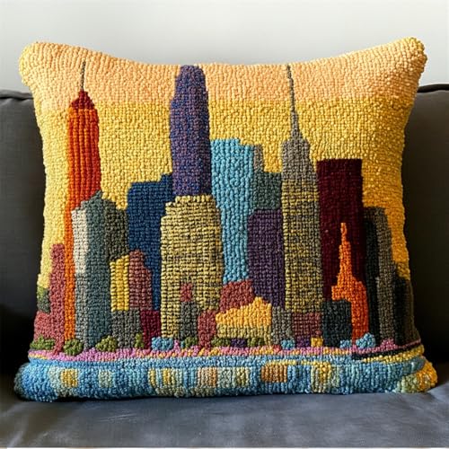 Rqwybcaxn Knüpfteppich Zum Selber Knüpf-Sets Mit Kissen Knüpfen,Stadt,Set 43X43Cm Kissenbezug-Set Für Erwachsene Und Kinder Latch Hook Kit Heimaccessoire Rqwybcaxn Knüpfteppich Zum Selber Knüpf-Sets Mit Kissen Knüpfen,Stadt,Set 43X43Cm Kissenbezug-Set Für Erwachsene Und Kinder Latch Hook Kit Heimaccessoire von Rqwybcaxn