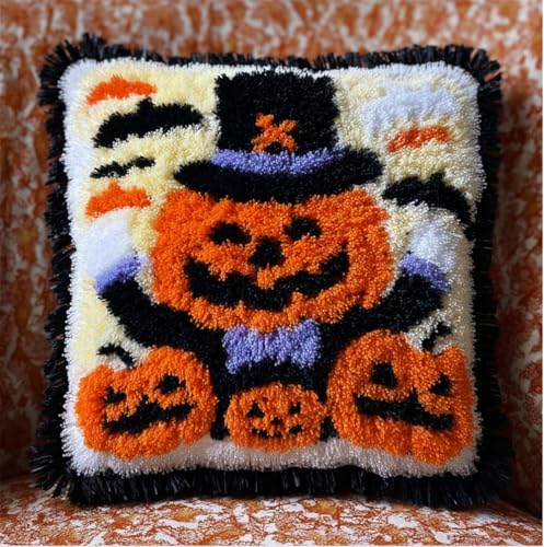 Rqwybcaxn Knüpfteppich Zum Selber Knüpf-Sets Mit Kissen Knüpfen-Set 43X43Cm Halloween Zauberer Kürbis Kissenbezug-Set Für Erwachsene Und Kinder Latch Hook Kit Heimaccessoire Rqwybcaxn Knüpfteppich Zum Selber Knüpf-Sets Mit Kissen Knüpfen-Set 43X43Cm Halloween Zauberer Kürbis Kissenbezug-Set Für Erwachsene Und Kinder Latch Hook Kit Heimaccessoire von Rqwybcaxn