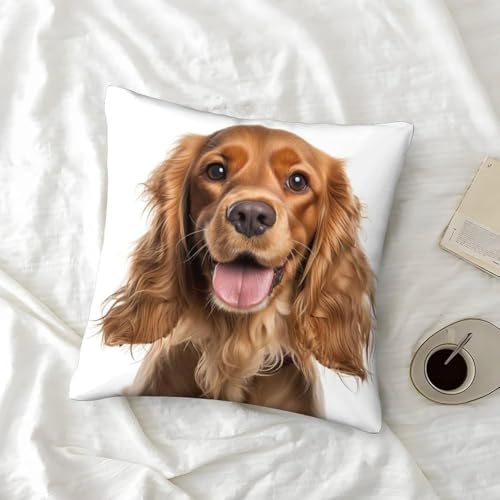 Rqwybcaxn Landschaft Knüpfkissen Set,Cocker Spaniel Hund Welpe Braun,Für Kinder Oder Anfänger Erwachsene Zum Selber Knüpfen,Diy Knüpfteppich Knüpfpackung,Knüpfhaken Set,43X43Cm von Rqwybcaxn