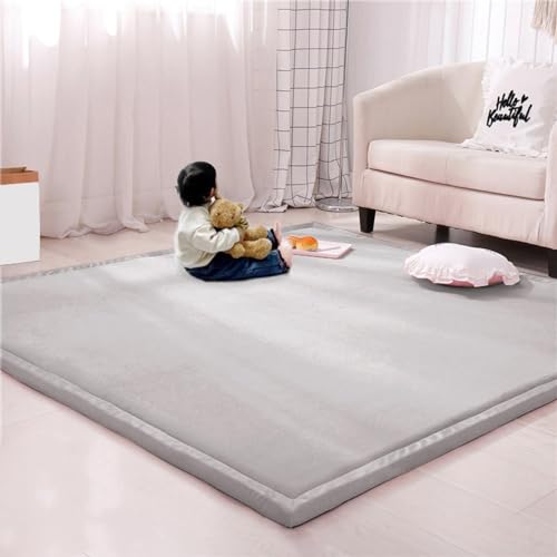 Großer Teppich, Korallensamt, Spielmatte, dicker Arbeitszimmer, Küche, Kinderzimmer, Krabbelmatte für Yoga, Boden, Bett, rutschfest, 100 x 120 cm, Grau Großer Teppich, Korallensamt, Spielmatte, dicker Arbeitszimmer, Küche, Kinderzimmer, Krabbelmatte für Yoga, Boden, Bett, rutschfest, 100 x 120 cm, Grau von Rr tianshi