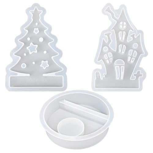 Rrlihjgu 3-teiliges Silikonform-Kerzenhalter-Set beinhaltet Gießform, Kerzenhalter und Weihnachtsbaumförmiger Kerzenhalter und Silikonform, Kerzenhalter aus Silikon, Kerzenhalter Rrlihjgu 3-teiliges Silikonform-Kerzenhalter-Set beinhaltet Gießform, Kerzenhalter und Weihnachtsbaumförmiger Kerzenhalter und Silikonform, Kerzenhalter aus Silikon, Kerzenhalter von Rrlihjgu