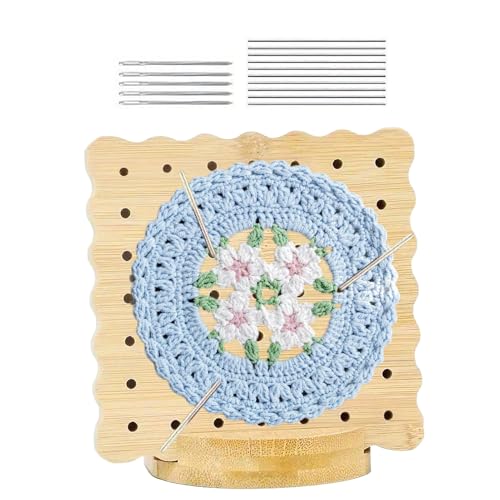 Rrlihjgu Blockierbretter für Strickprojekte, quadratisches Häkelbrett mit 10 Nadeln, Strickwerkzeuge für Großmutter, Mutter, Ehefrau, Tochter, Freundin, Tante, Frauen, Bastelarbeiten von Rrlihjgu