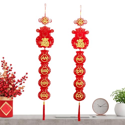 Rrlihjgu Chinesische Neujahrsdekoration, chinesischer Neujahrs-Anhänger, Quasten-Ornamente für das chinesische Neujahr 2025, Neujahrsanhänger für die Haustür Rrlihjgu Chinesische Neujahrsdekoration, chinesischer Neujahrs-Anhänger, Quasten-Ornamente für das chinesische Neujahr 2025, Neujahrsanhänger für die Haustür von Rrlihjgu