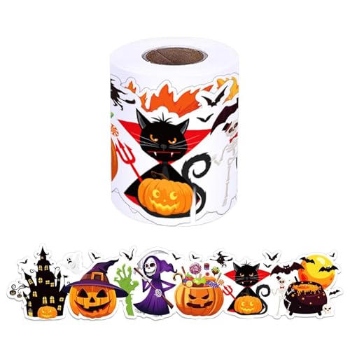 Rrlihjgu Halloween-Aufkleber auf Rolle, Halloween-Kürbis-Aufkleber, Aufkleber, Hexe, Spinne, 8 Designs, Halloween-Aktivitäts-Aufkleber für Wasserflaschen, Dekoration Rrlihjgu Halloween-Aufkleber auf Rolle, Halloween-Kürbis-Aufkleber, Aufkleber, Hexe, Spinne, 8 Designs, Halloween-Aktivitäts-Aufkleber für Wasserflaschen, Dekoration von Rrlihjgu
