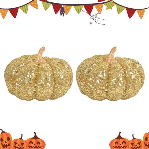 Rrlihjgu Herbst-Kürbis-Dekoration | Herbst-Kürbisse mit Glitzer, Herbstdekoration, 2er-Set für Zuhause, Thanksgiving, Halloween, drinnen und draußen Rrlihjgu Herbst-Kürbis-Dekoration | Herbst-Kürbisse mit Glitzer, Herbstdekoration, 2er-Set für Zuhause, Thanksgiving, Halloween, drinnen und draußen von Rrlihjgu