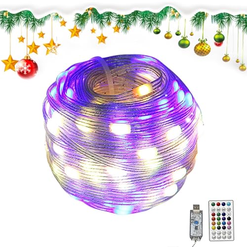 Rrlihjgu Lichterkette, LED-Lichterkette, 100 bunte LEDs, mit Fernbedienung, flexibel, 100 m, wasserdicht, IP65, für Veranstaltungen, Partys, Meetings, Tage Rrlihjgu Lichterkette, LED-Lichterkette, 100 bunte LEDs, mit Fernbedienung, flexibel, 100 m, wasserdicht, IP65, für Veranstaltungen, Partys, Meetings, Tage von Rrlihjgu