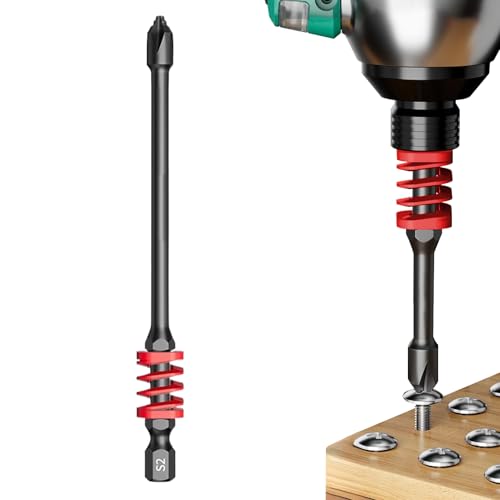 Rrlihjgu Magnetische Bits für Schraubendreher, Regenbogen-Federkopf, magnetisch, stark gekreuzt, Präzisionsschaft zur Befestigung von Muttern von Rrlihjgu