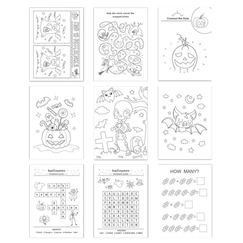 Rrlihjgu Malbücher für Kinder, Halloween-Zeichenbuch für Kinder, interaktives Material zum Zeichnen für Kindergarten zu Hause und auf Reisen Rrlihjgu Malbücher für Kinder, Halloween-Zeichenbuch für Kinder, interaktives Material zum Zeichnen für Kindergarten zu Hause und auf Reisen von Rrlihjgu