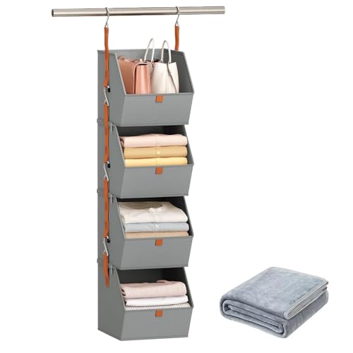 Rrlihjgu Organizer für Kleiderschrank und Aufbewahrung, Kleider-Organizer mit 4 Ebenen, Organizer für Kleidung und Räume für Schlafzimmer, Bad, Waschküche, Haus, Schlafzimmer von Rrlihjgu